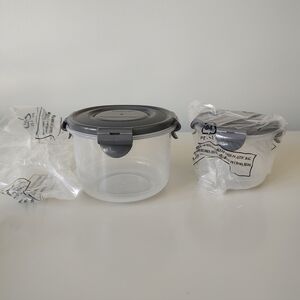 Lock N Lock Small Nesting Containers Snap Lid Set Of Two BPA Free Gray NEW